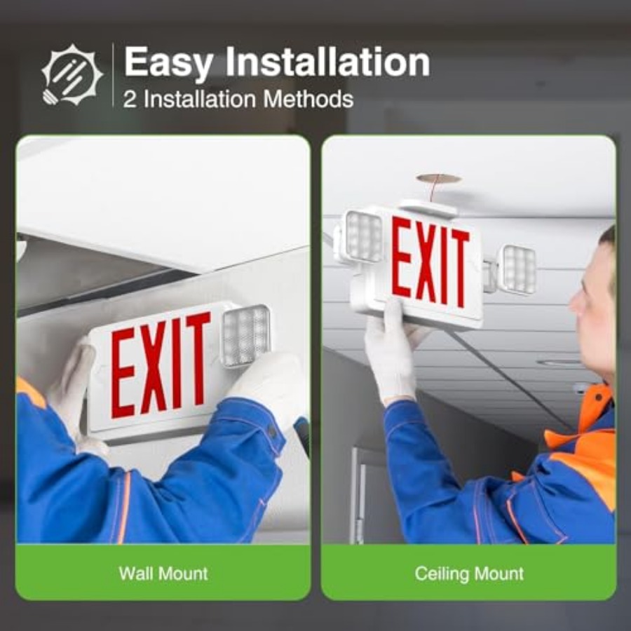 LED Exit Sign with Emergency L - Emergency Exit Sign บทวิจารณ์และราคา