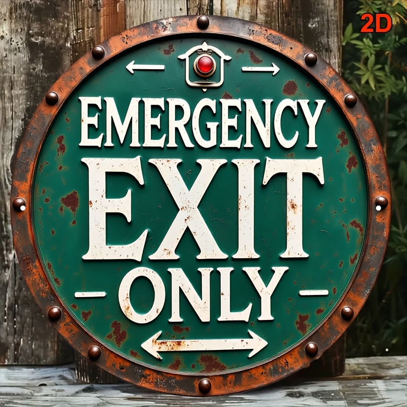 2D Industrial Retro Metal Emer - Emergency Exit Sign บทวิจารณ์และราคา
