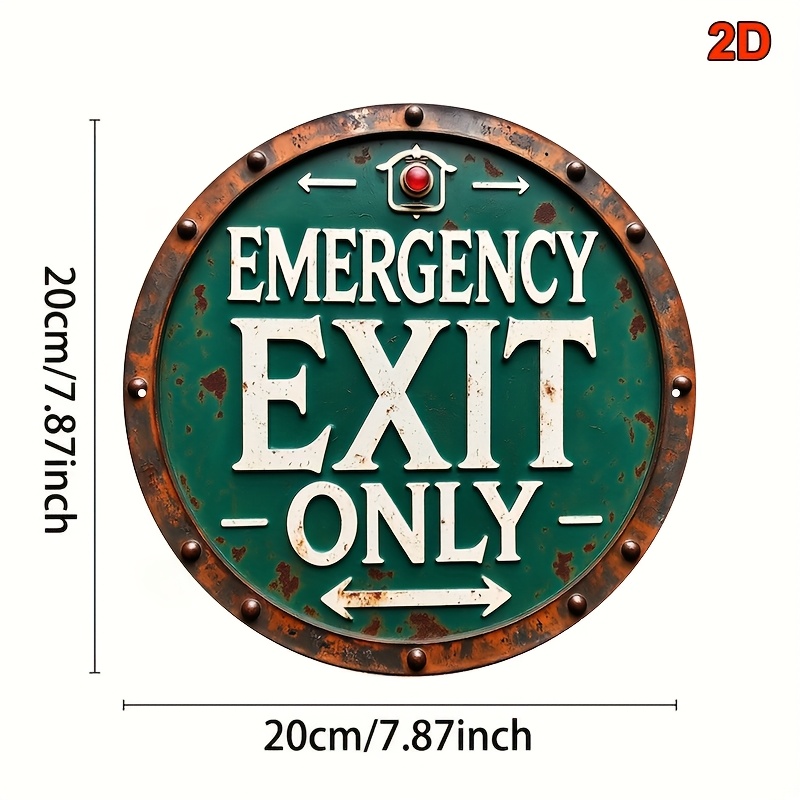 2D Industrial Retro Metal Emer - Emergency Exit Sign บทวิจารณ์และราคา