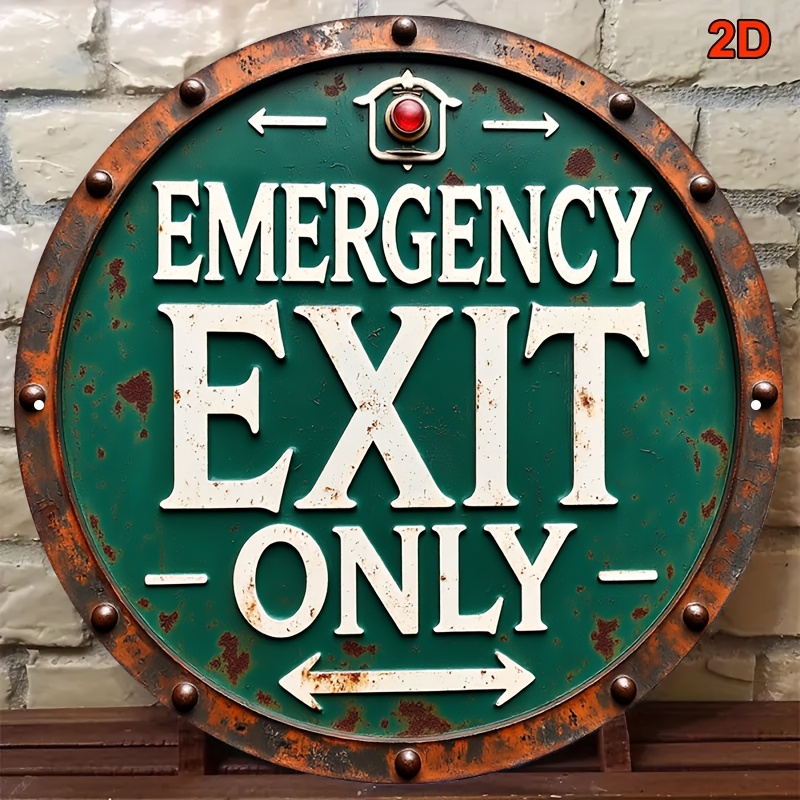 2D Industrial Retro Metal Emer - Emergency Exit Sign บทวิจารณ์และราคา