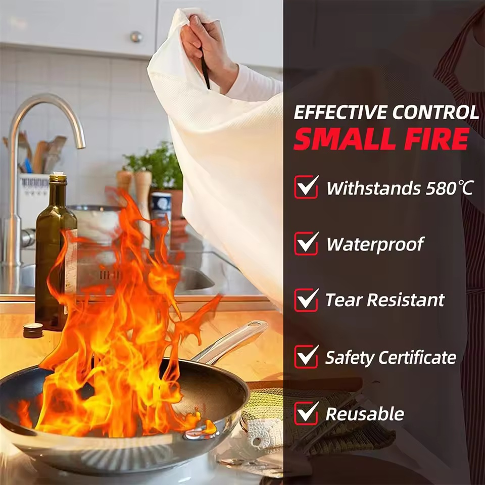 1mx1m Fire Blanket Emergency E - Fire Blanket Kitchen บทวิจารณ์และราคา