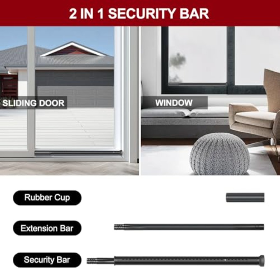 Sliding Door Security Bar, Hea - Window Lock Bar บทวิจารณ์และราคา