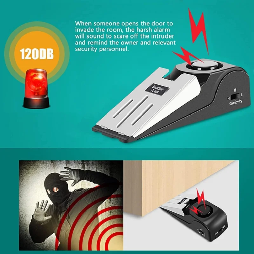 120db Wireless Door Stop Stopp - Door Stop Alarm บทวิจารณ์และราคา