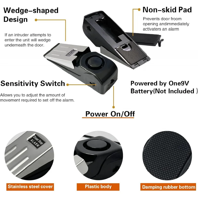 120db Wireless Door Stop Stopp - Door Stop Alarm บทวิจารณ์และราคา