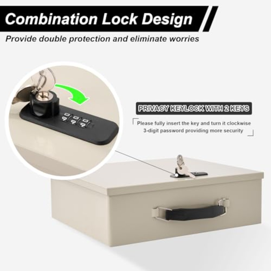 Fireproof Document Box with Ke - Fire Safe Document บทวิจารณ์และราคา