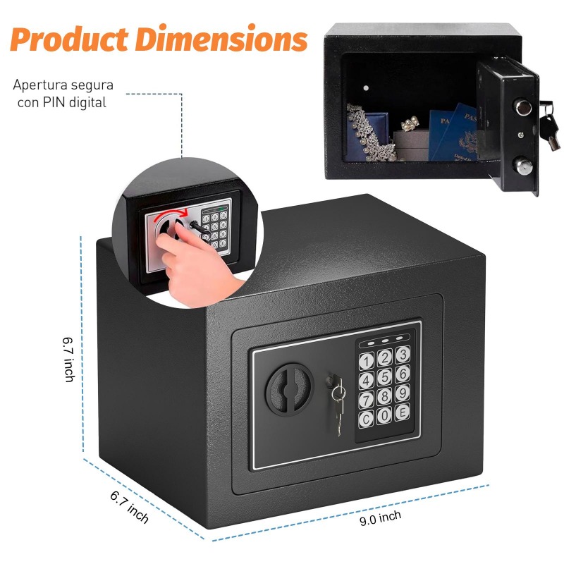 Digital Electronic Safe Box wi - Lockbox Key Secure บทวิจารณ์และราคา