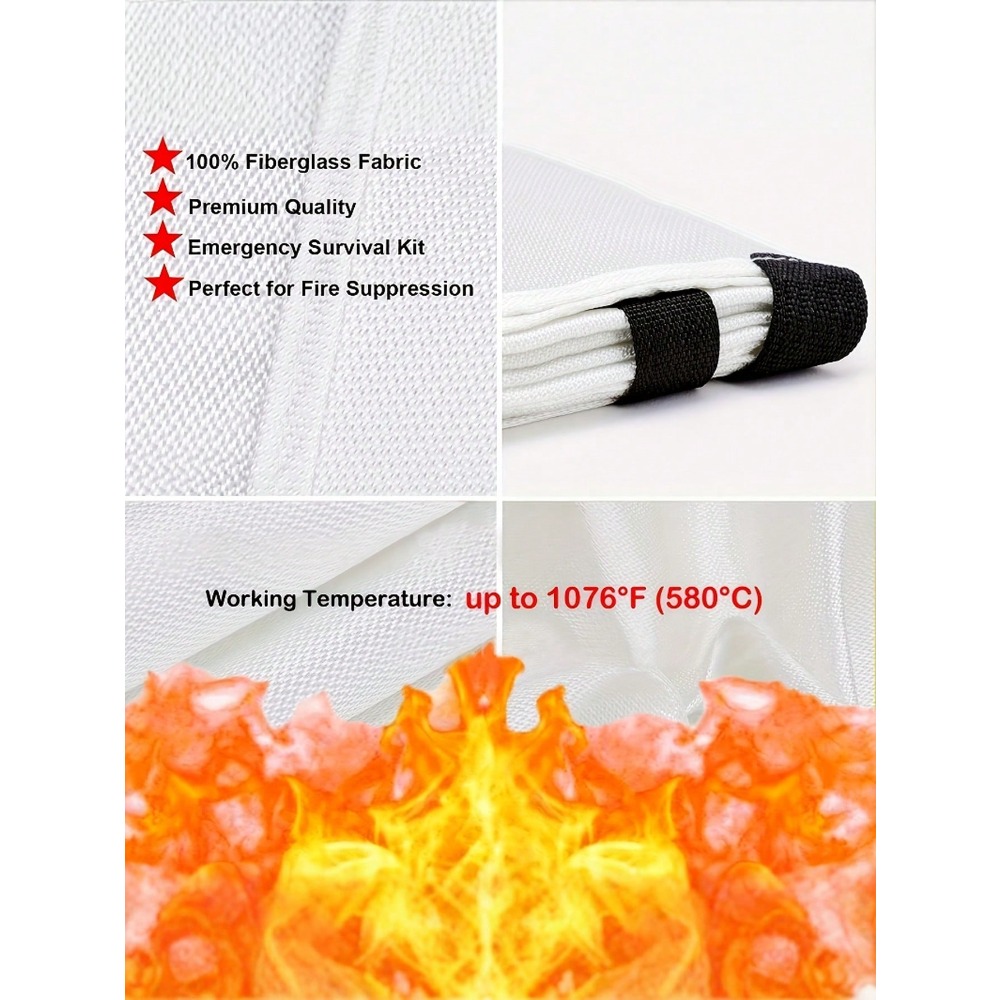 Fire Blanket 39.37 X 39.37 Inc - Fire Blanket Kitchen บทวิจารณ์และราคา
