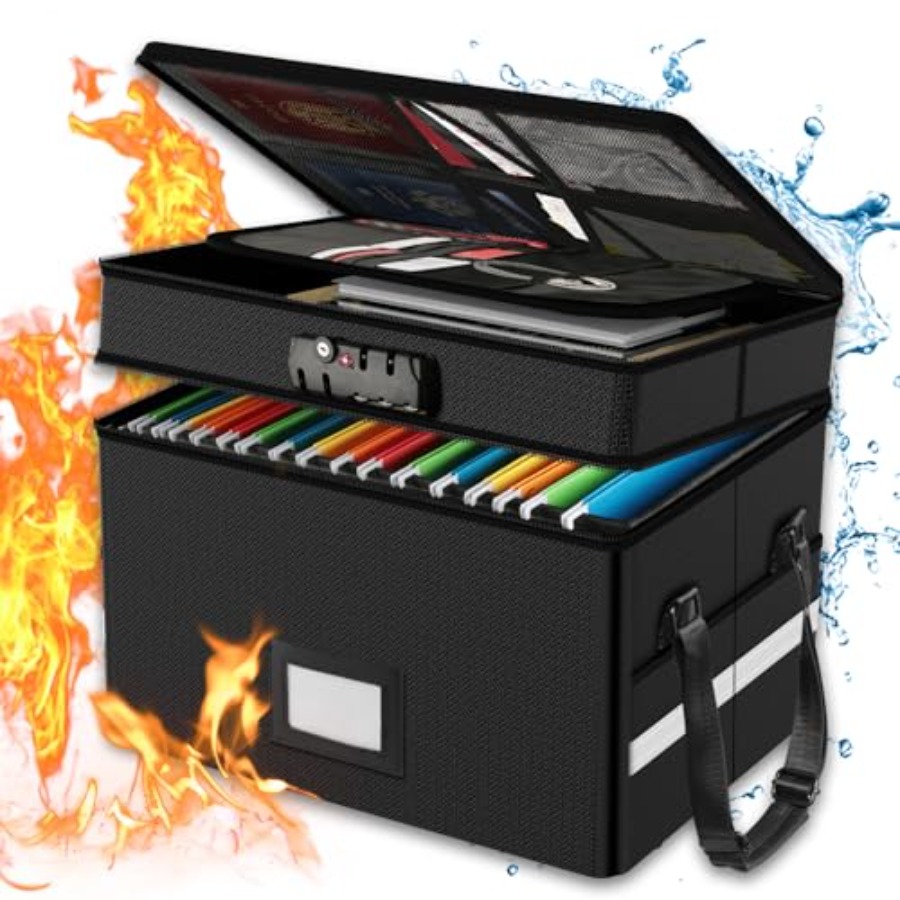 Fireproof Document Box with Lo - Fire Safe Document บทวิจารณ์และราคา