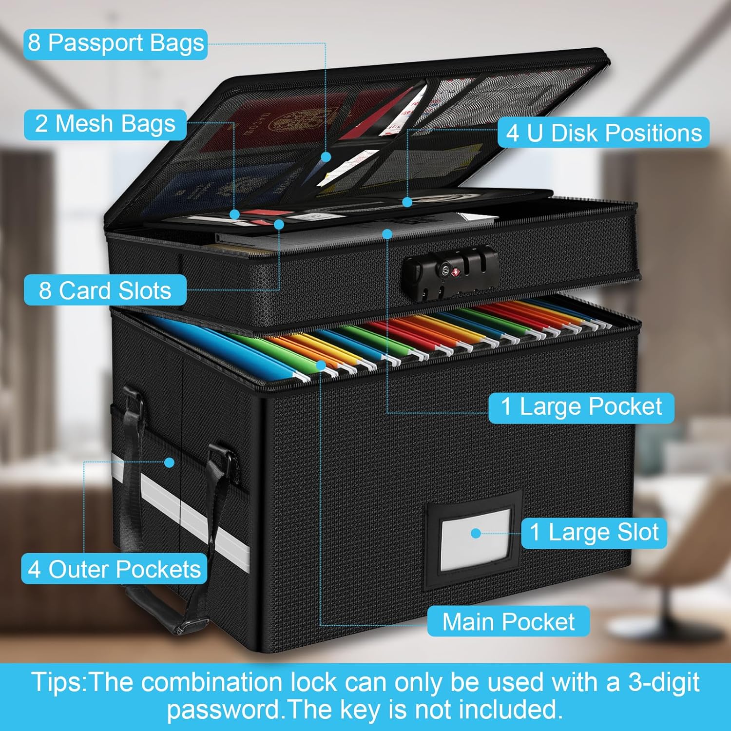Fireproof Document Box with Lo - Fire Safe Document บทวิจารณ์และราคา