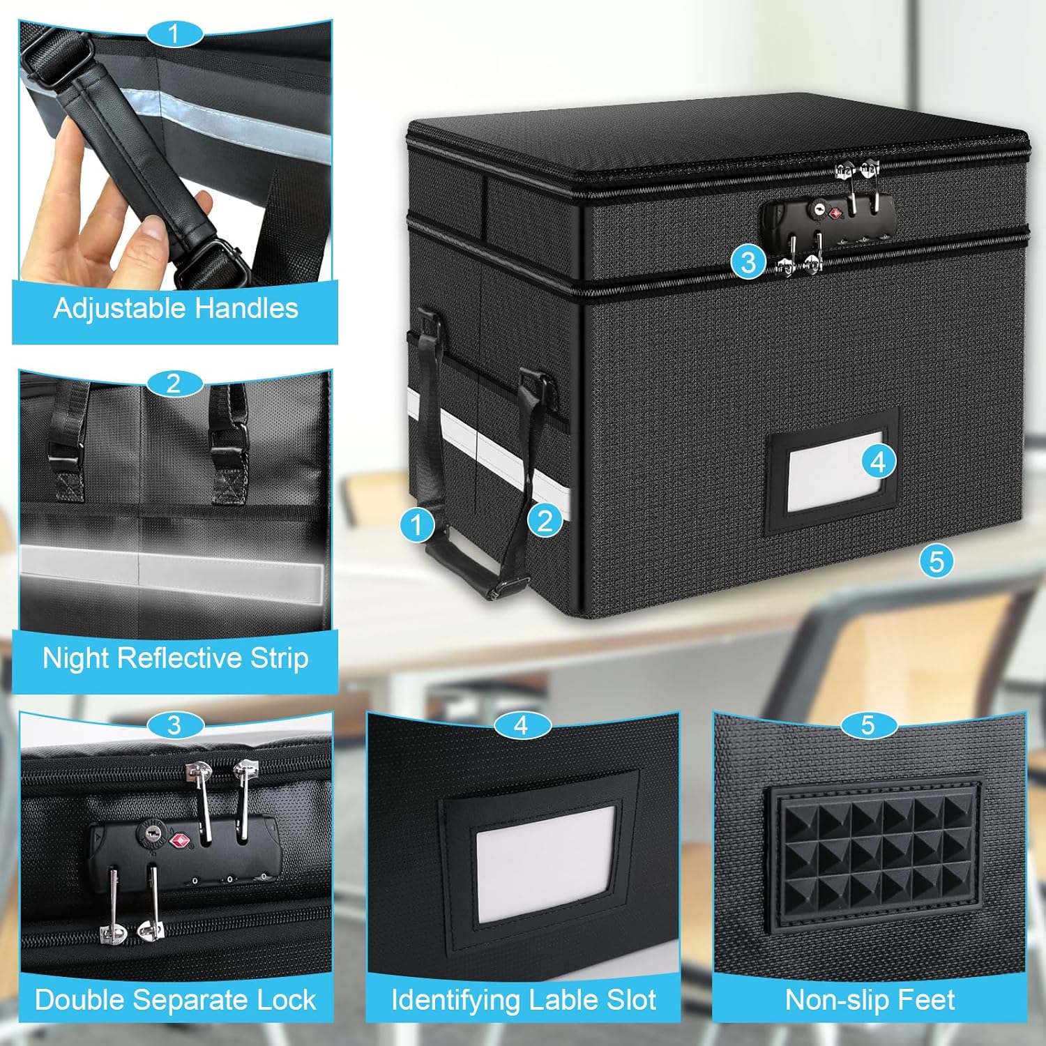 Fireproof Document Box with Lo - Fire Safe Document บทวิจารณ์และราคา