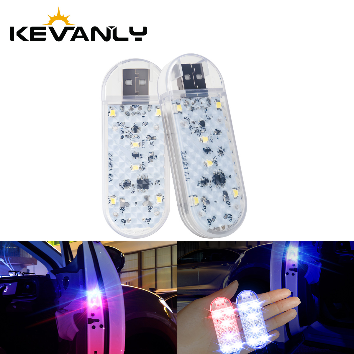 1/2pcs Car Door LED Strobe War - Emergency Exit Sign บทวิจารณ์และราคา