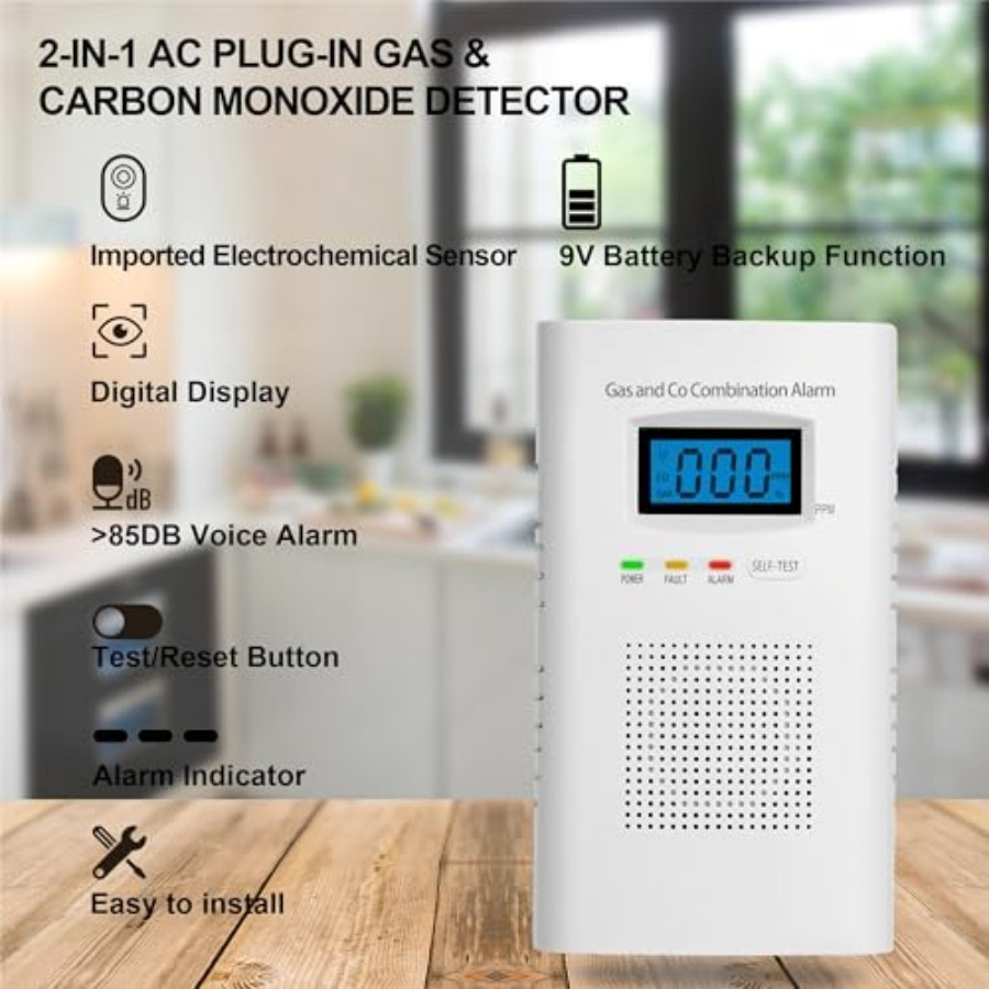 2 Pack Combination Gas and Car - Co Detector Plug บทวิจารณ์และราคา