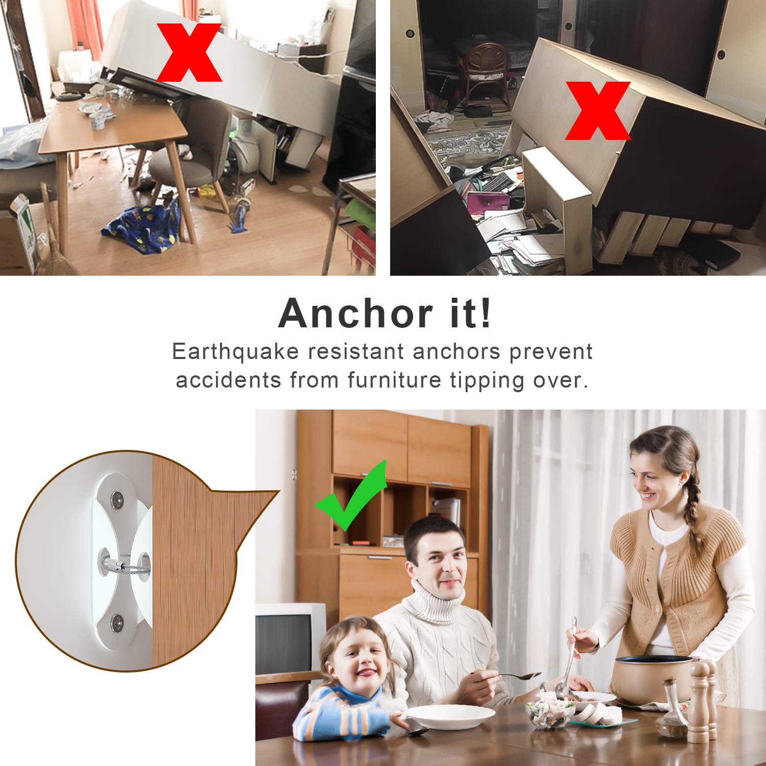 Furniture Anchors (10 Pack), F - Earthquake Anchor Strap บทวิจารณ์และราคา