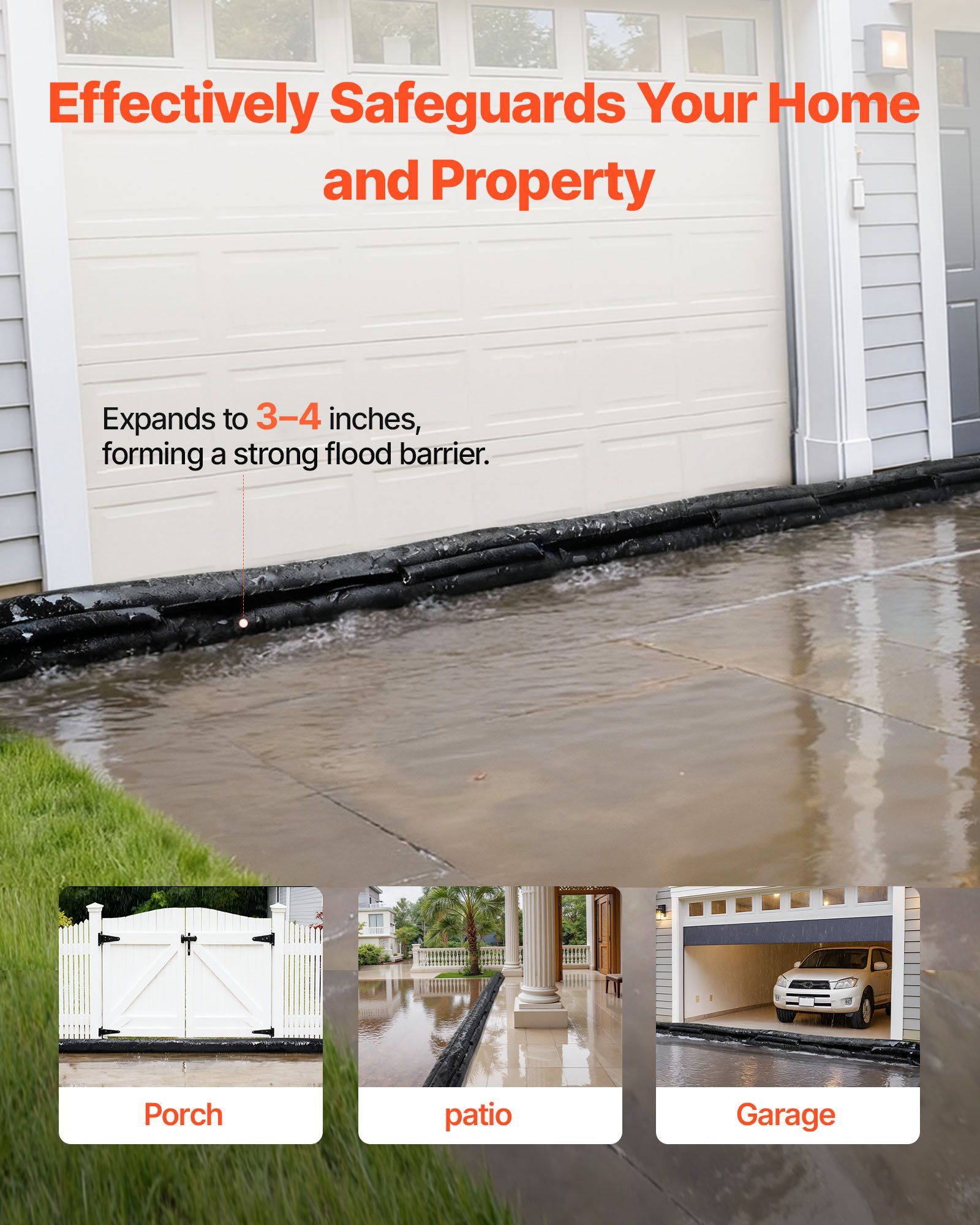 Flood Barrier, 8 Pack, 1.6 x 1 - Flood Barrier Bag บทวิจารณ์และราคา