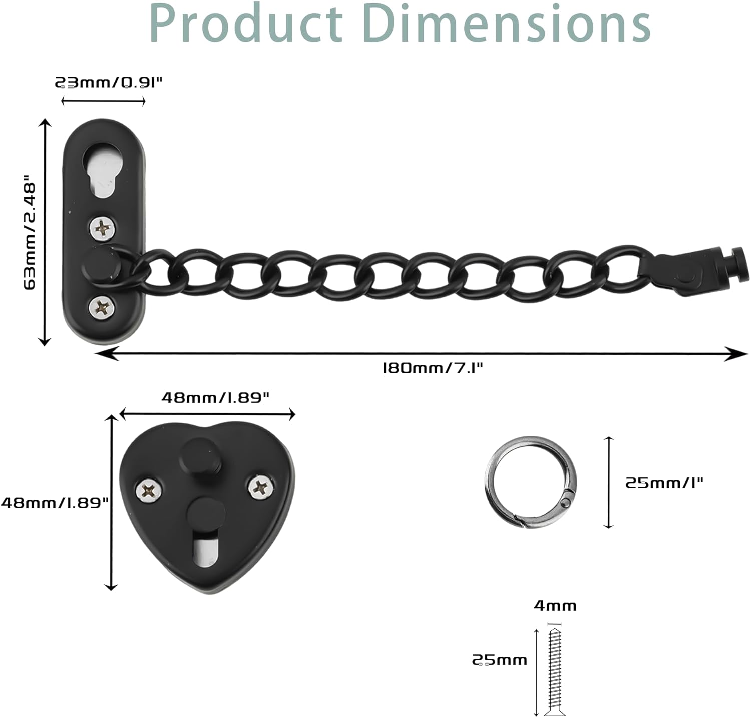 Heart-Shaped Door Chain Lock w - Security Chain Door บทวิจารณ์และราคา
