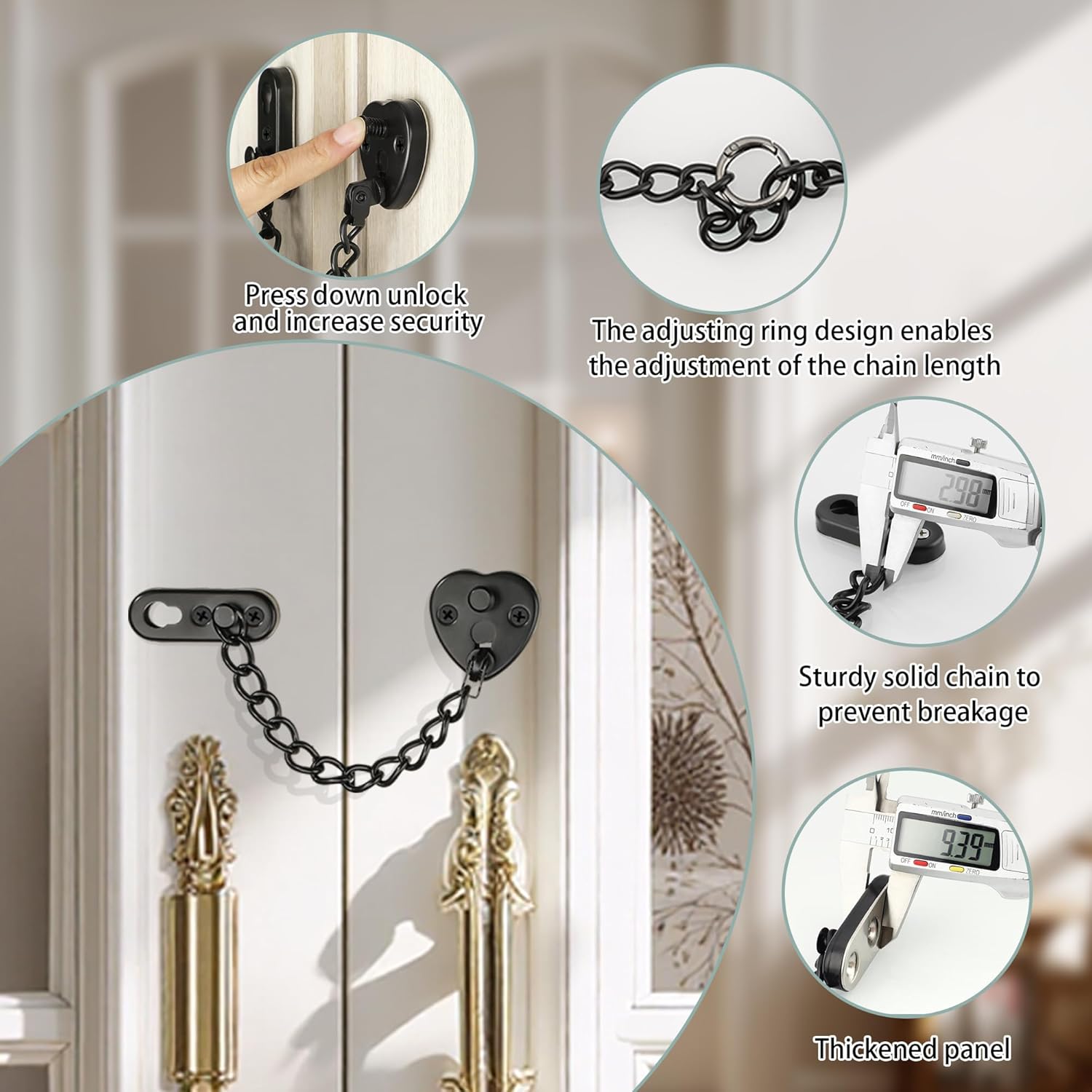 Heart-Shaped Door Chain Lock w - Security Chain Door บทวิจารณ์และราคา