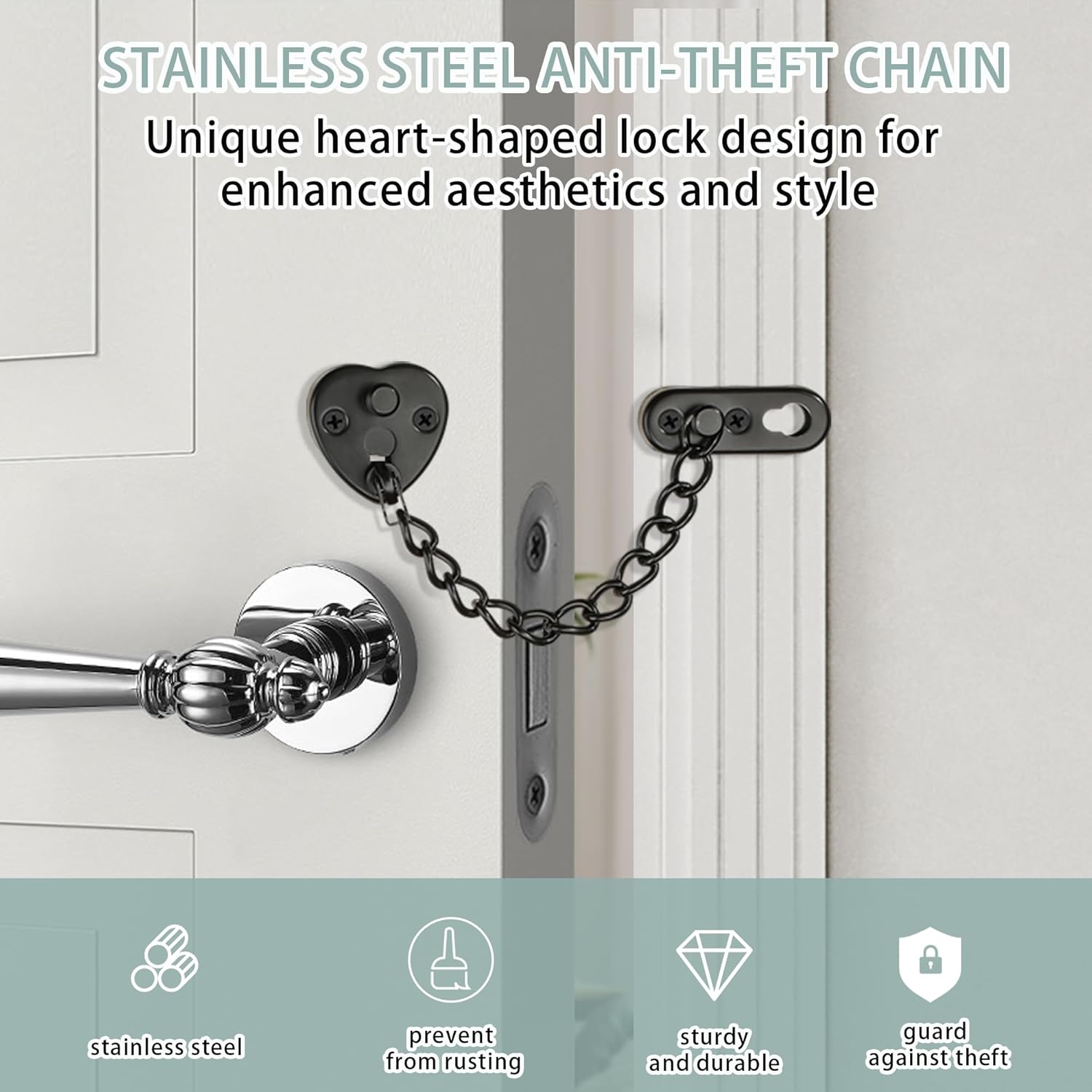Heart-Shaped Door Chain Lock w - Security Chain Door บทวิจารณ์และราคา