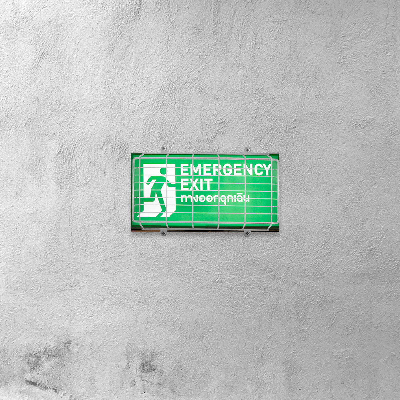Iron LED Exit Sign Protective  - Emergency Exit Sign บทวิจารณ์และราคา