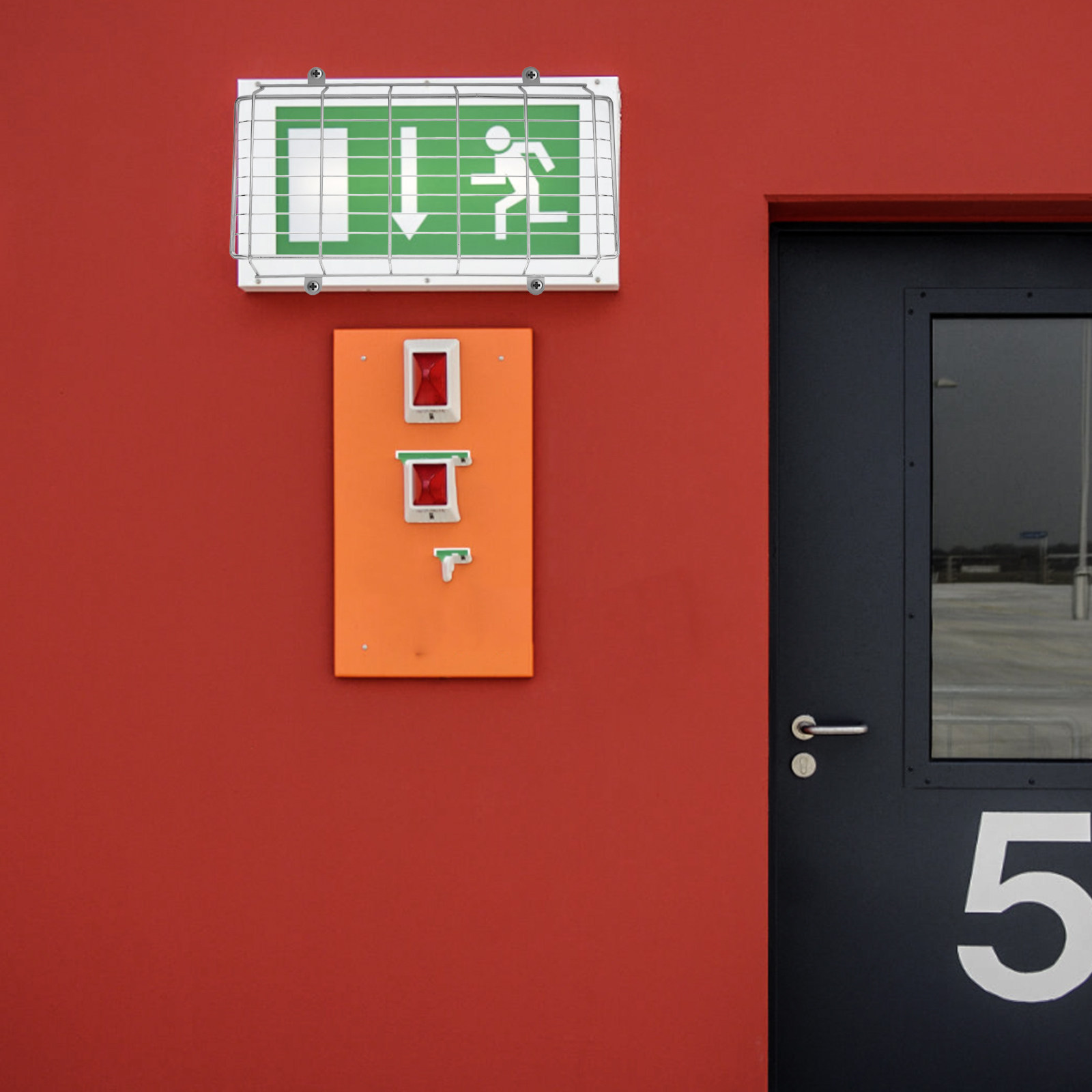 Iron LED Exit Sign Protective  - Emergency Exit Sign บทวิจารณ์และราคา