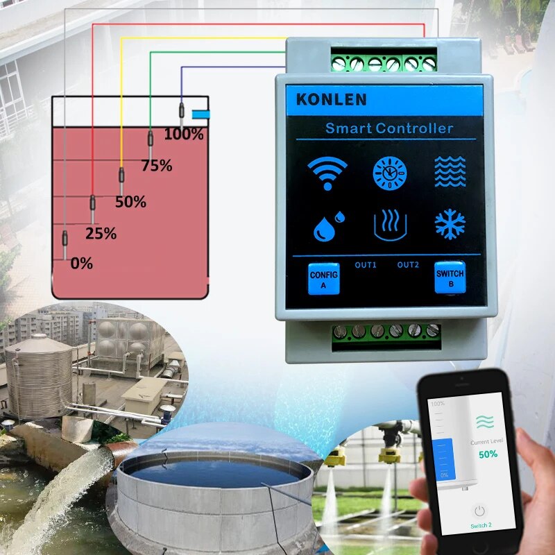 KONLEN Tuya Water Level Sensor - Water Alarm Sensor บทวิจารณ์และราคา