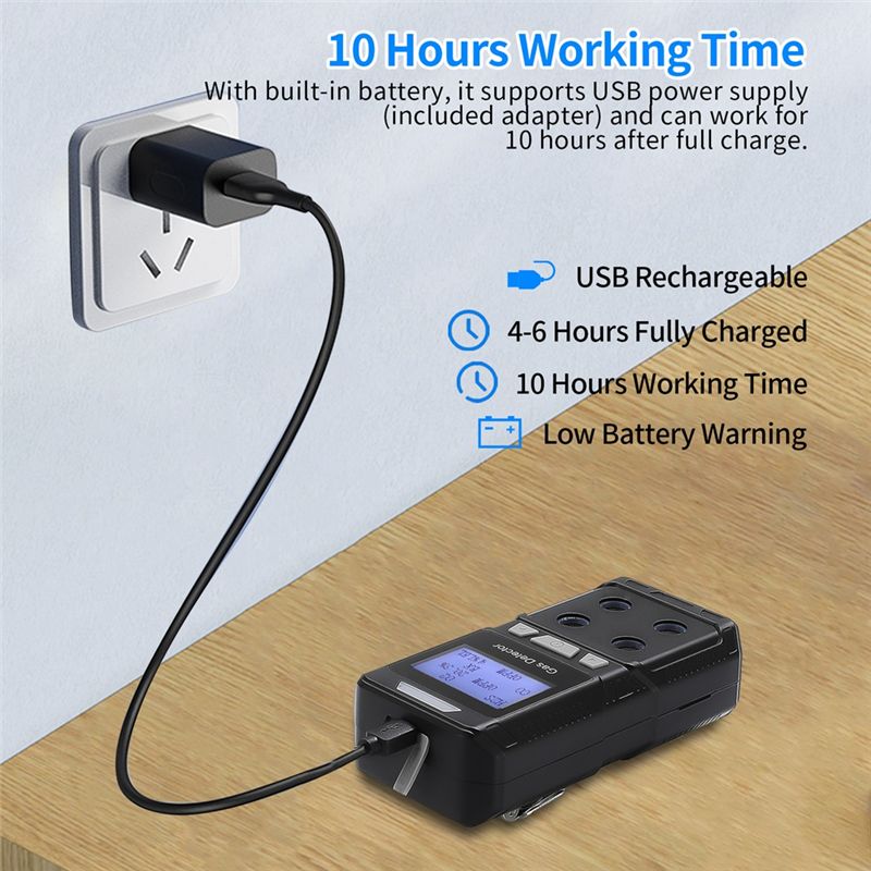 Portable 4 Gas Detector Toxic  - Co Detector Plug บทวิจารณ์และราคา