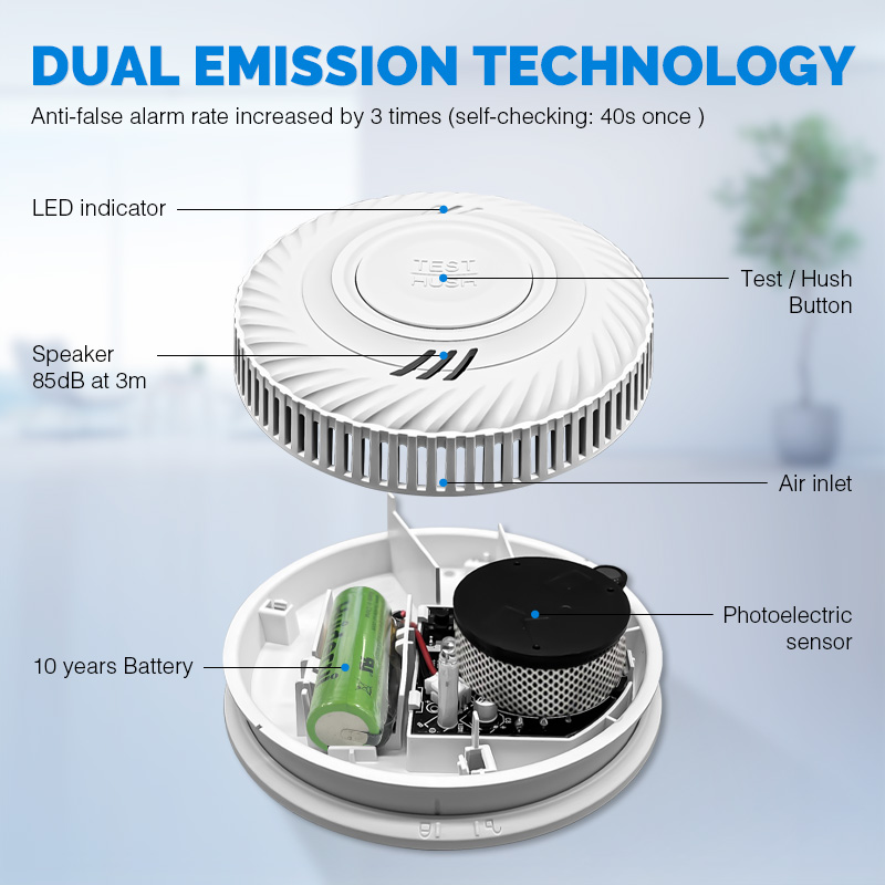 Powered Hotel Smart Wireless T - Smoke Detector Interconnected บทวิจารณ์และราคา