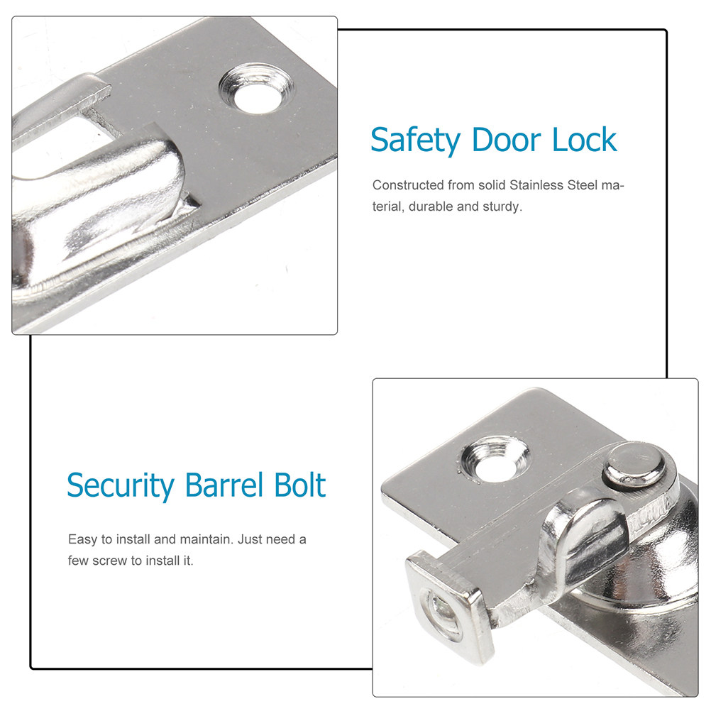 2Sets Stainless Steel Door Lat - Security Chain Door บทวิจารณ์และราคา