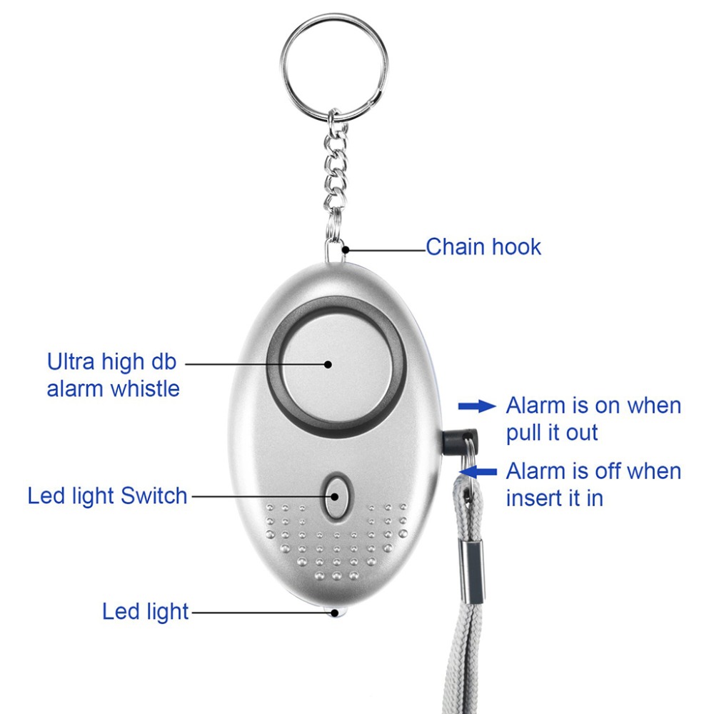 130dB Self Defense Alarm Anti- - Personal Alarm Keychain บทวิจารณ์และราคา