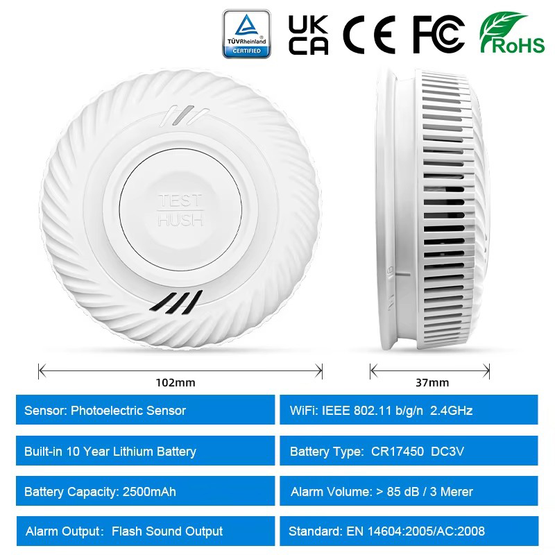 WiFi Tuya Smart Smoke Detector - Smoke Detector Interconnected บทวิจารณ์และราคา