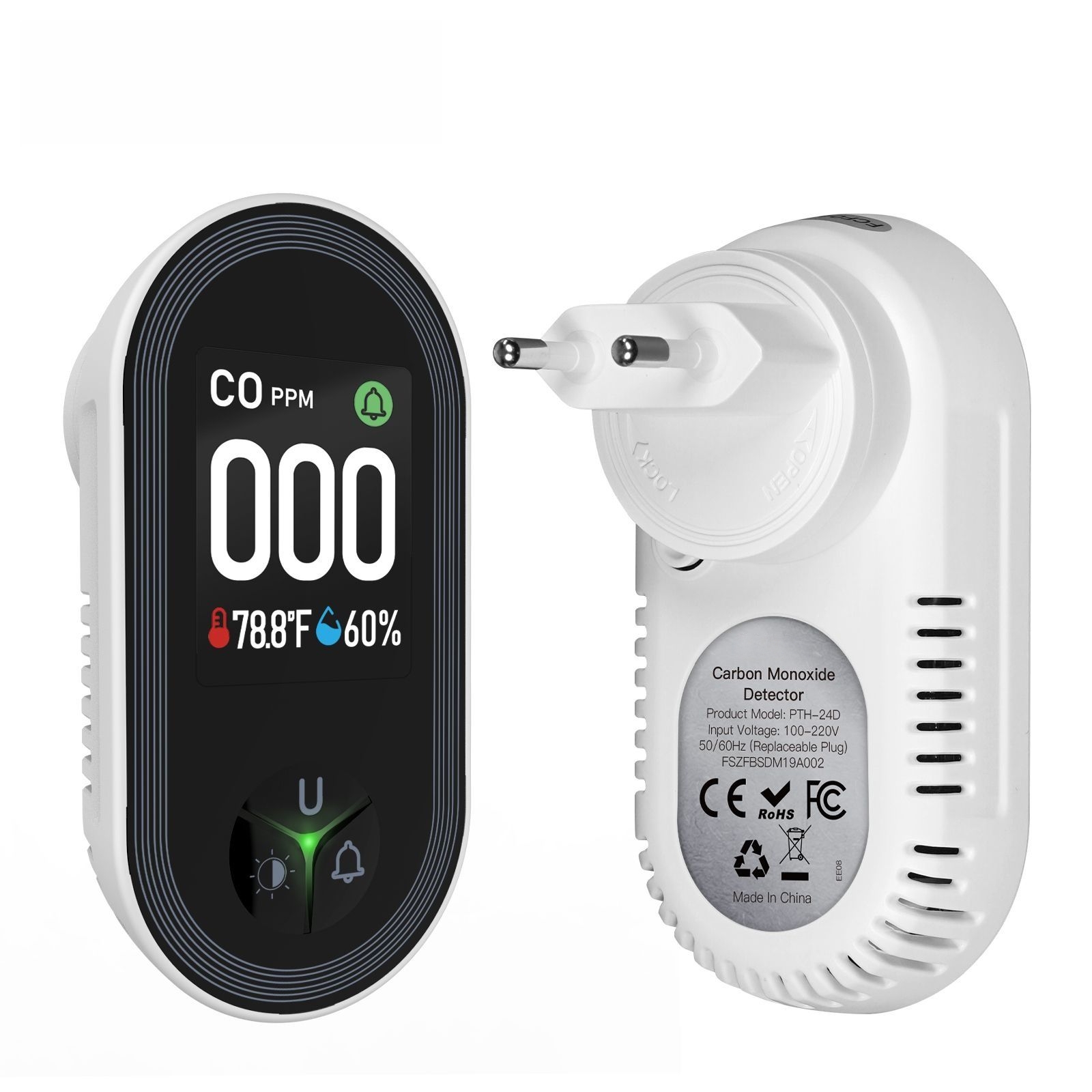 Carbon Monoxide Detector: 3-in - Co Detector Plug บทวิจารณ์และราคา