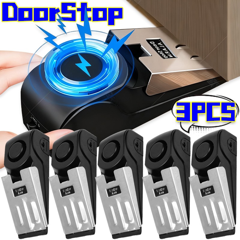 3/1Pcs Door Resistance Alarm W - Door Stop Alarm บทวิจารณ์และราคา