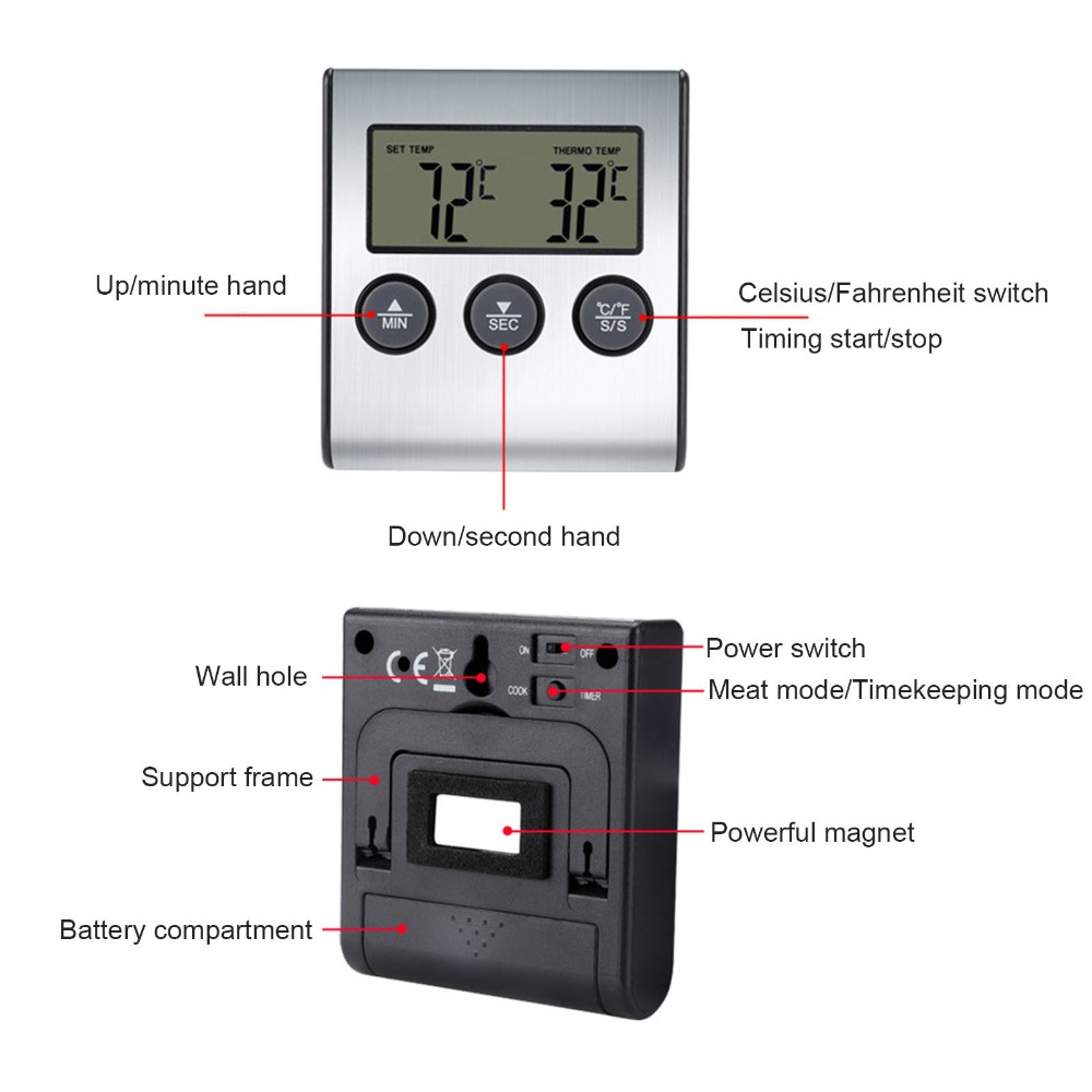 Silver Digital BBQ Meat Thermo - Pool Alarm Float บทวิจารณ์และราคา