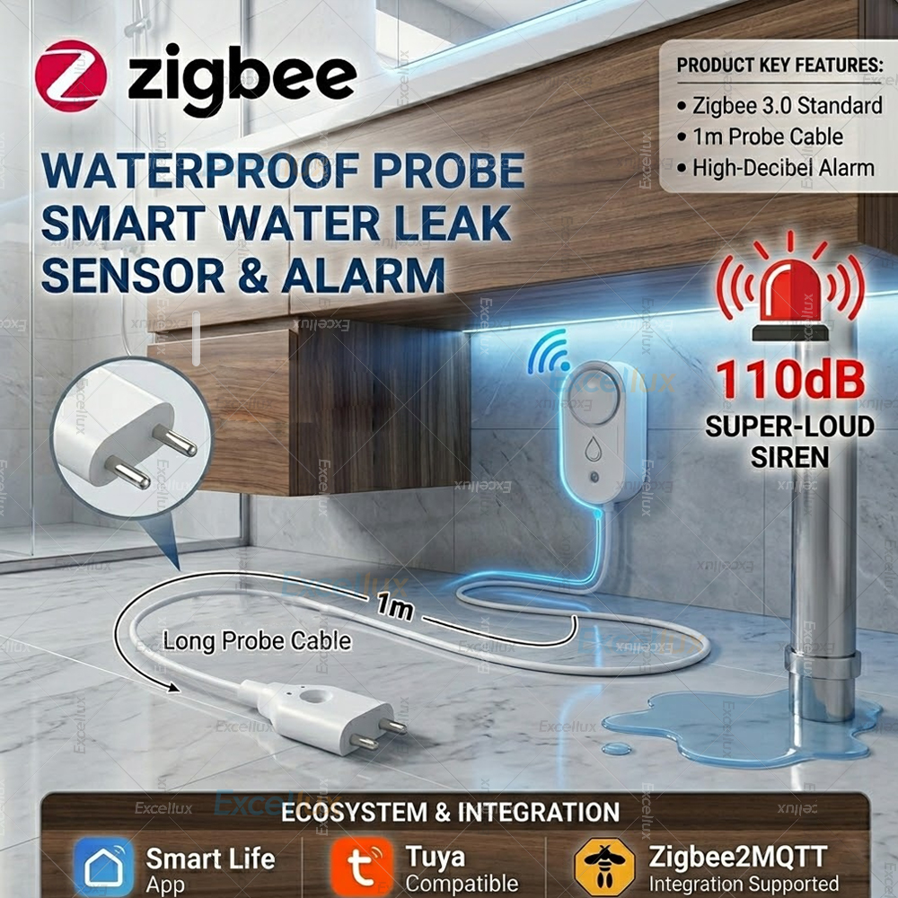 Smart Water Leak Sensor ZigBee - Water Alarm Sensor บทวิจารณ์และราคา