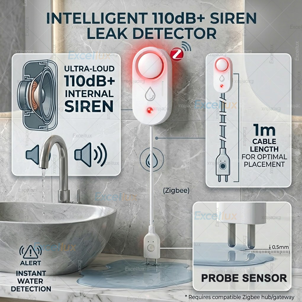 Smart Water Leak Sensor ZigBee - Water Alarm Sensor บทวิจารณ์และราคา