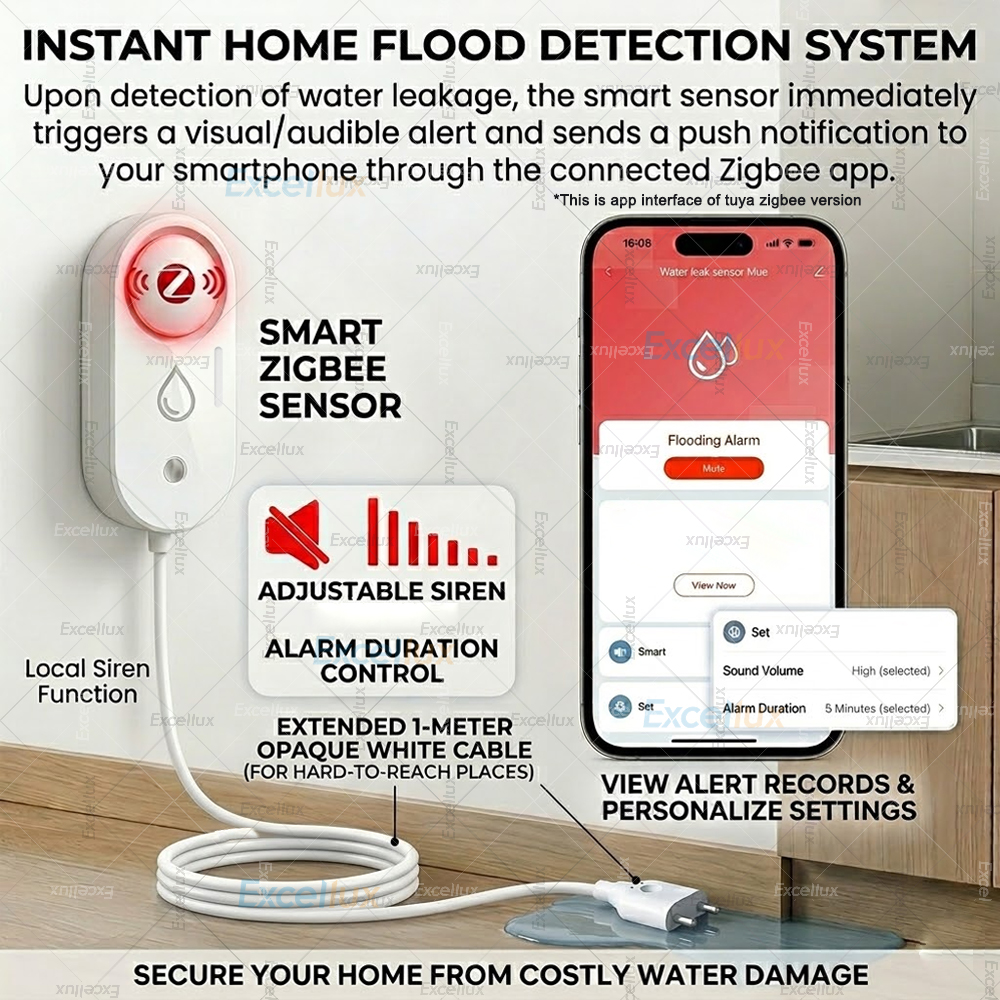 Smart Water Leak Sensor ZigBee - Water Alarm Sensor บทวิจารณ์และราคา