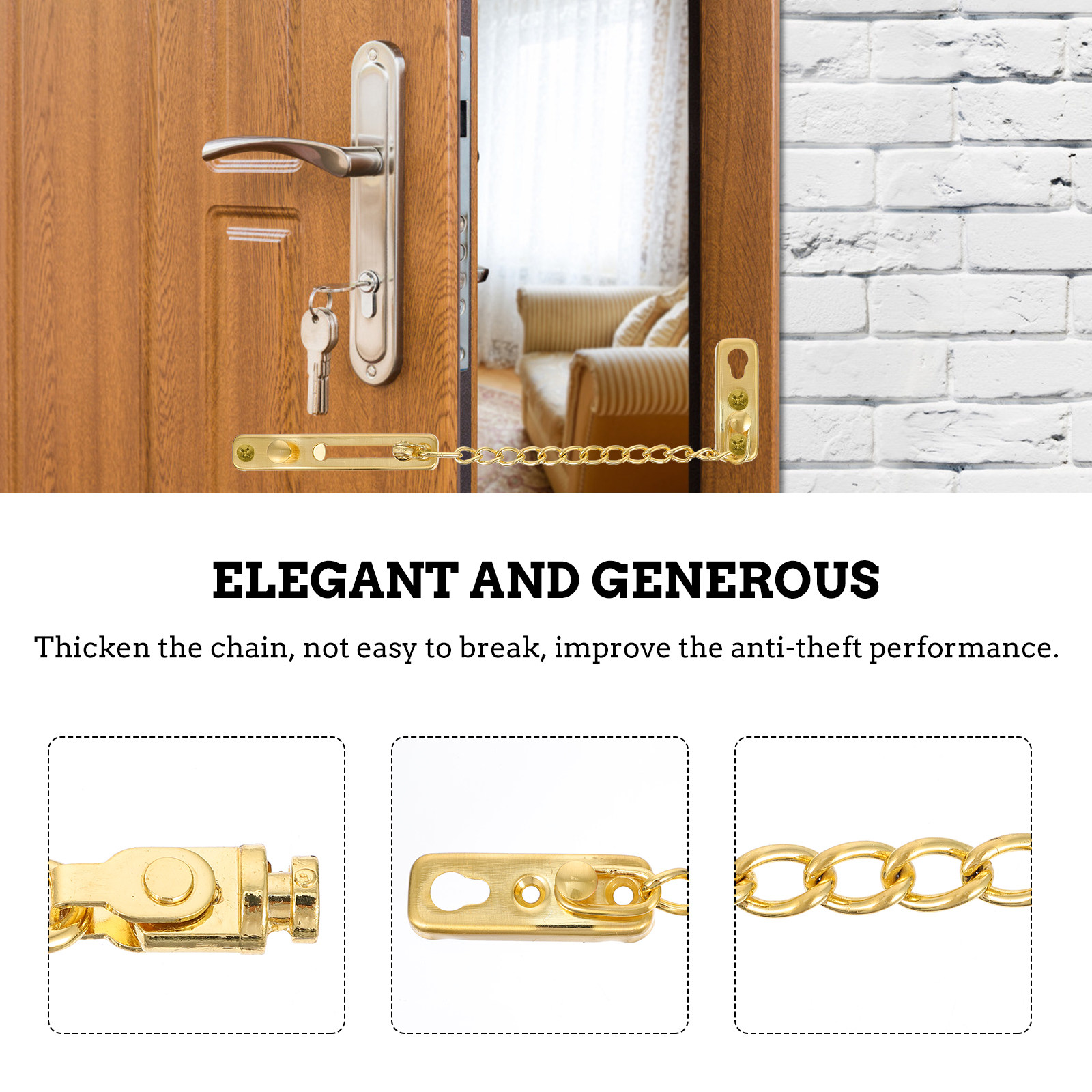 1Set Elegant Stainless Steel D - Security Chain Door บทวิจารณ์และราคา