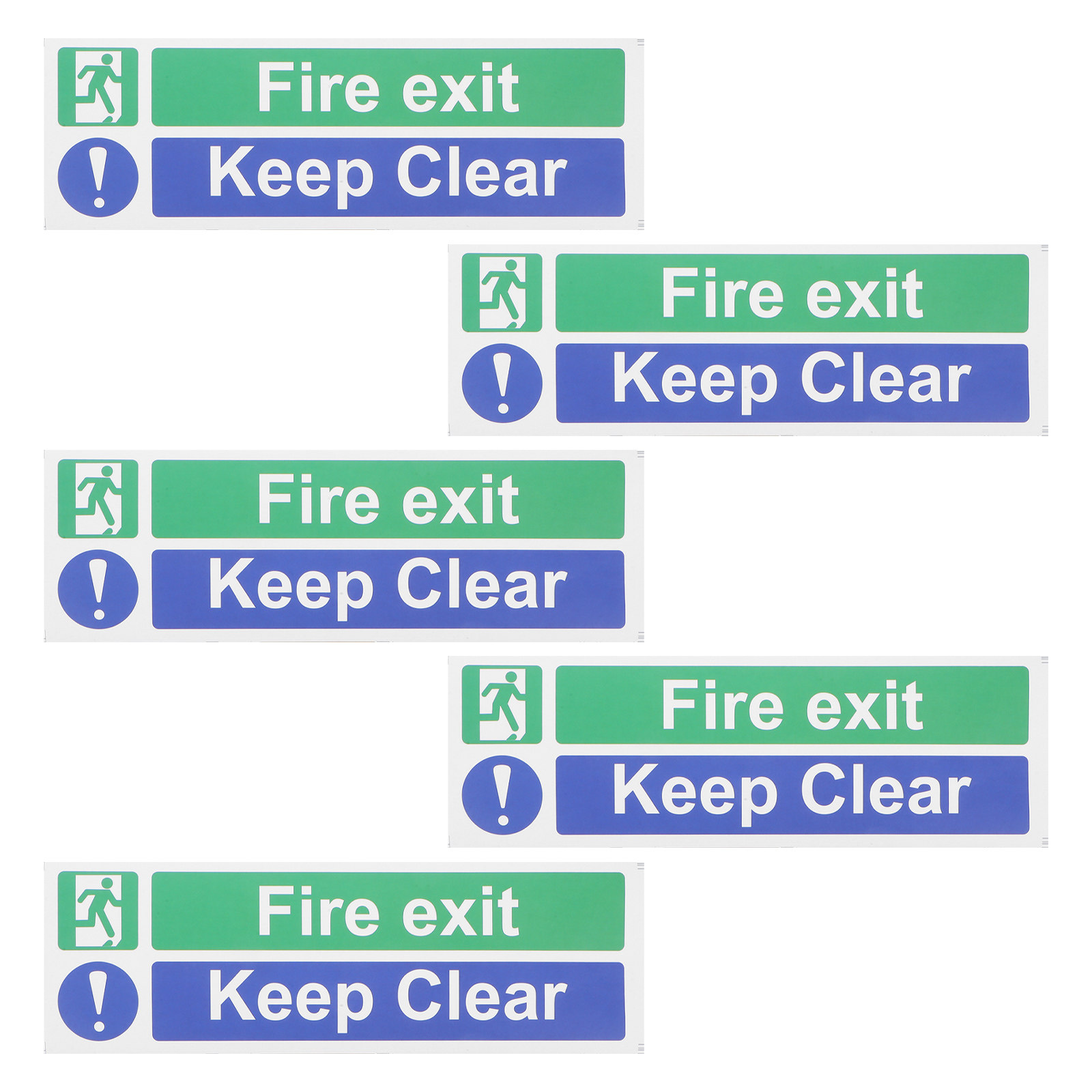 5Pcs Keep Exit Clear Sticker H - Emergency Exit Sign บทวิจารณ์และราคา