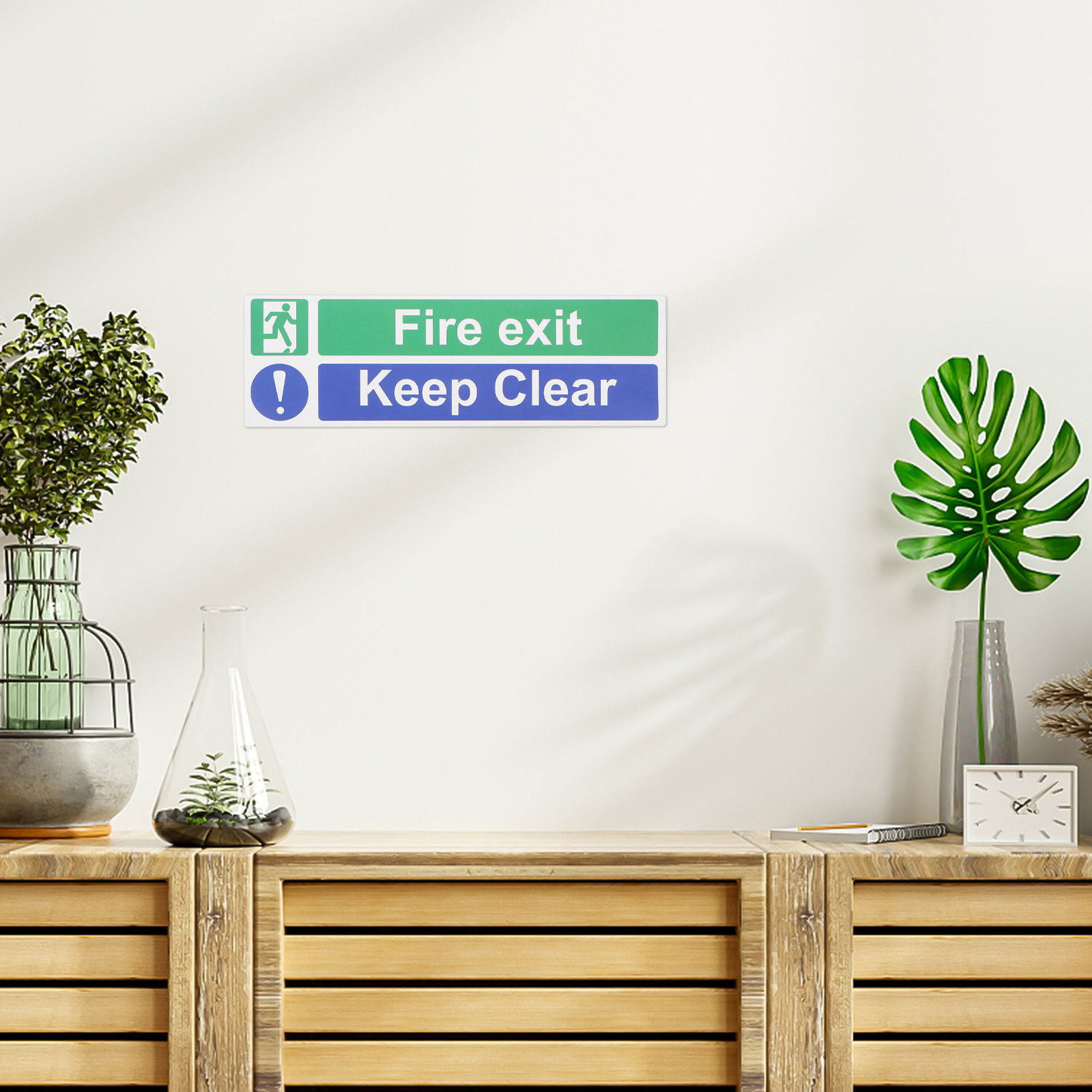 5Pcs Keep Exit Clear Sticker H - Emergency Exit Sign บทวิจารณ์และราคา