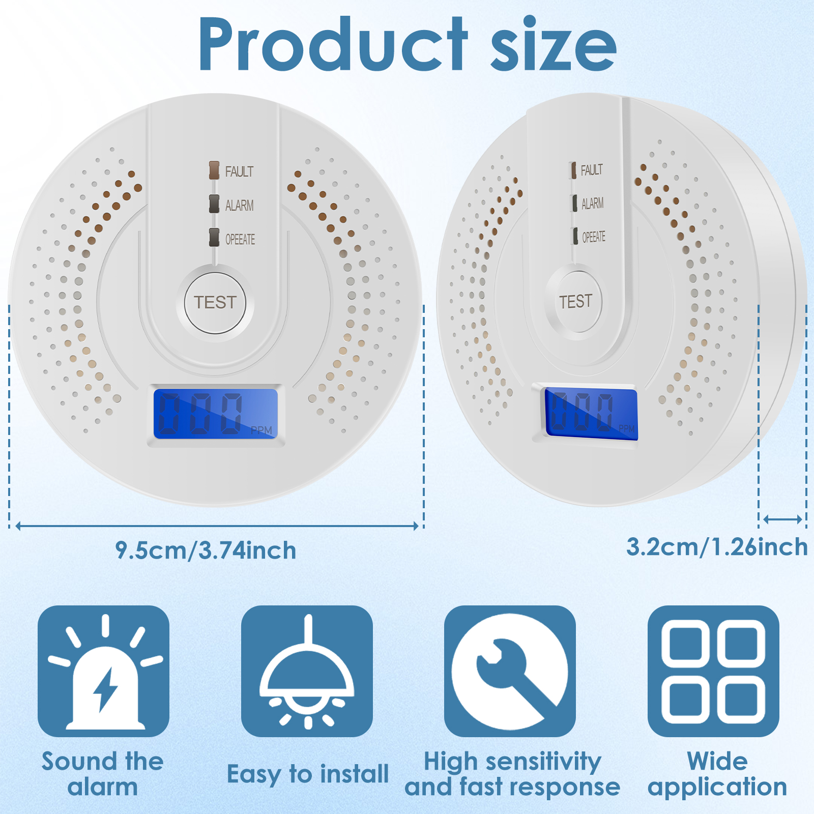 Independent CO Alarm Sensor Ca - Smoke Detector Interconnected บทวิจารณ์และราคา